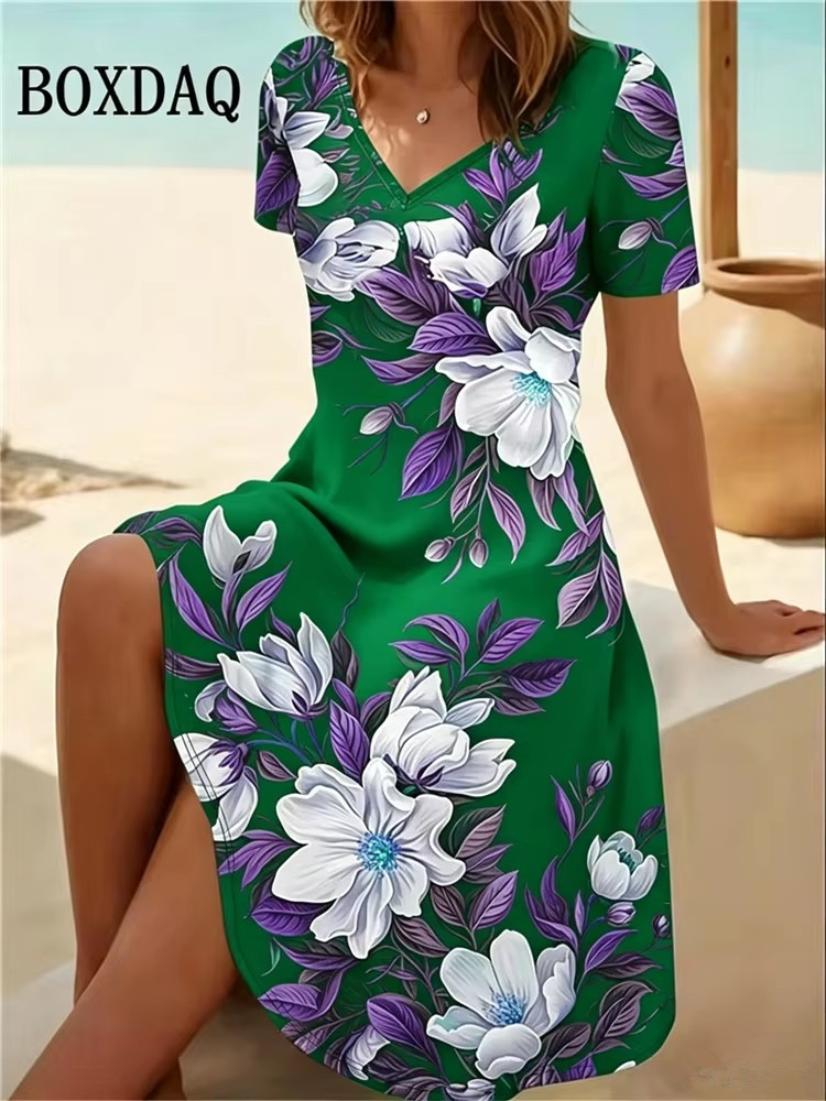 Romper Floral Print - 6XL Plus Size Vrouwen Jurken Zomer