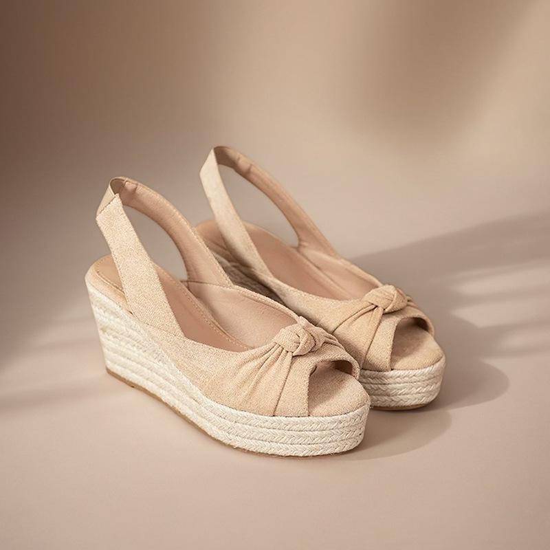 LIHUAMAO beige espadrille peep - Wedge Espadrille Women recensie en prijs