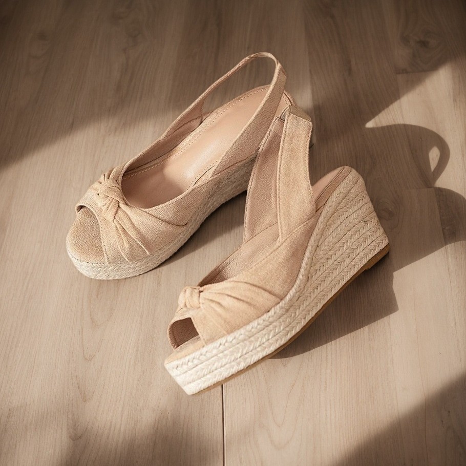 LIHUAMAO beige espadrille peep - Wedge Espadrille Women recensie en prijs