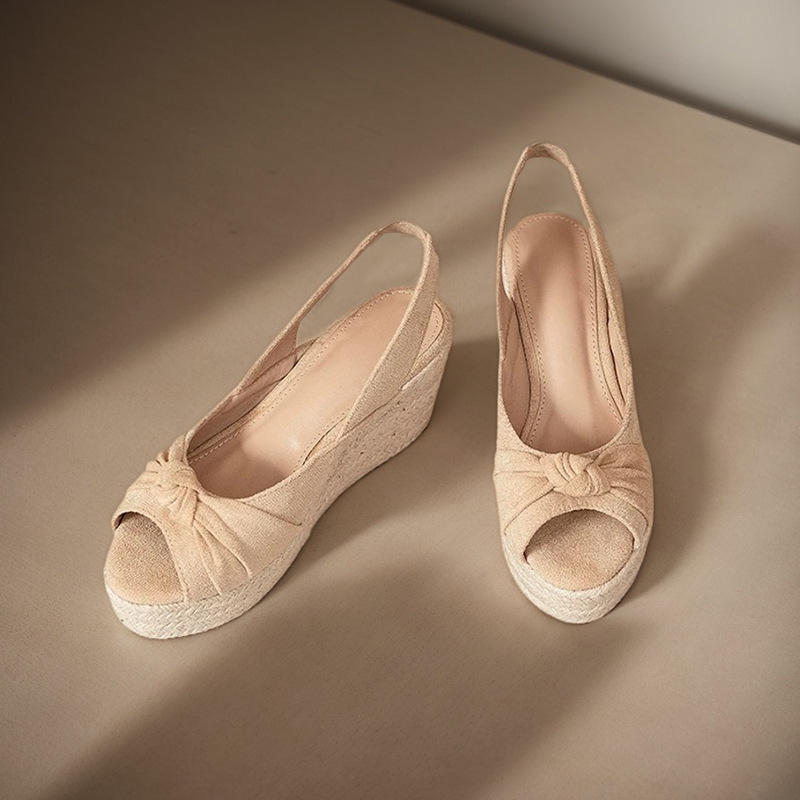 LIHUAMAO beige espadrille peep - Wedge Espadrille Women recensie en prijs